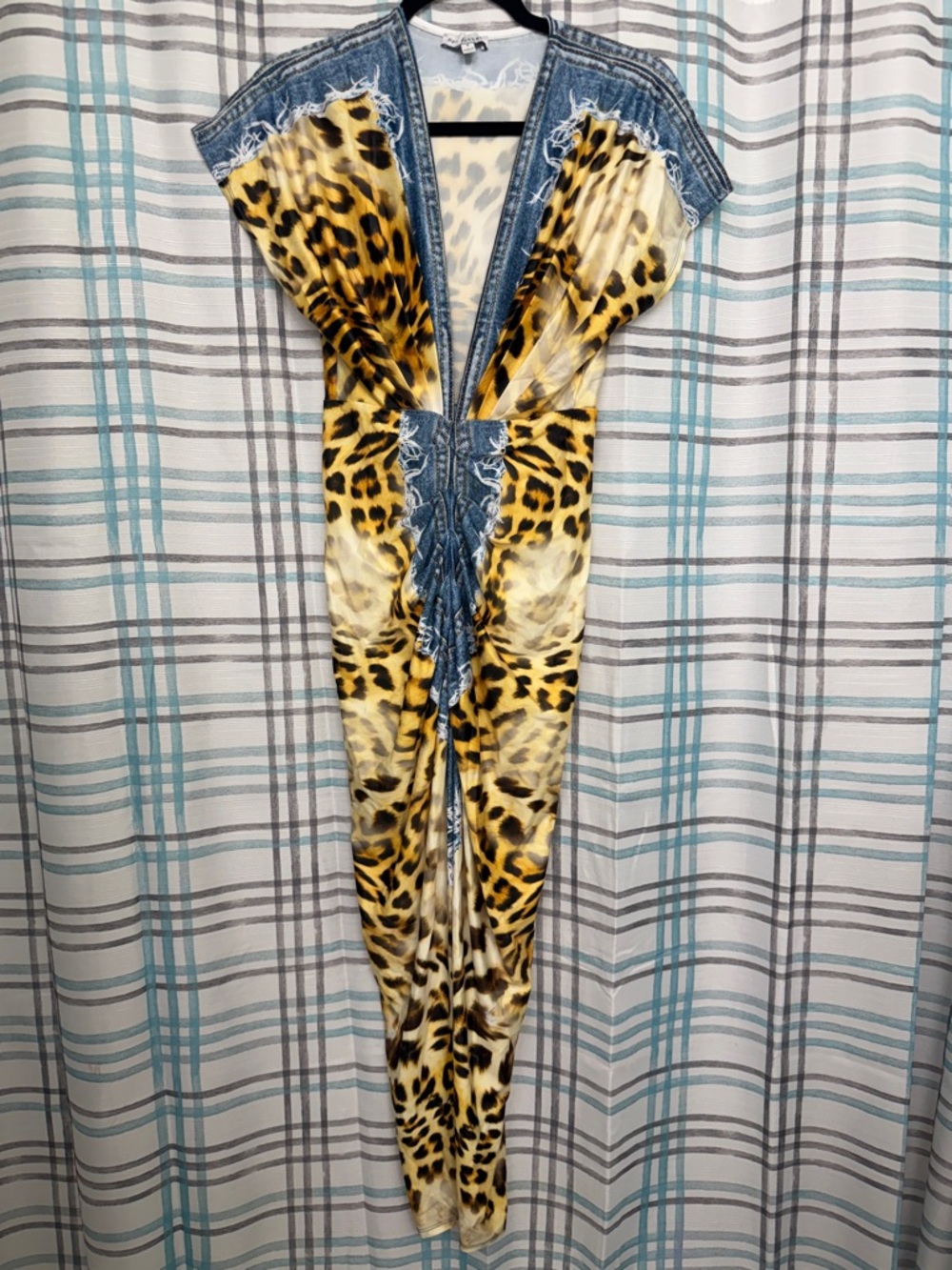 Women Leopard Print One-Piece Dresses in Yellow
